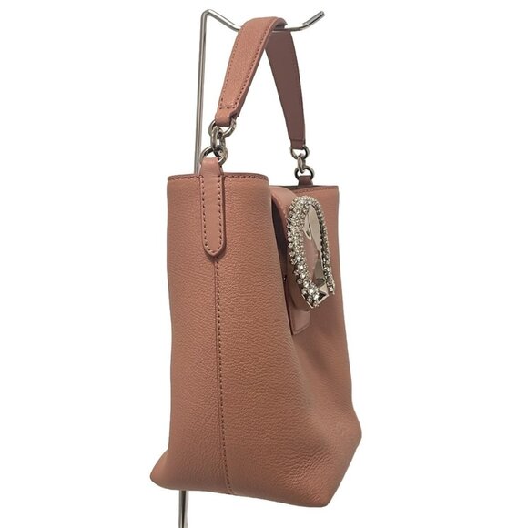 Auth JIMMY CHOO MADELINE - Pink Leather Handbag - Picture 13 of 14